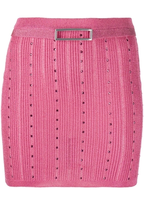 Alessandra Rich embellished knitted miniskirt - Pink