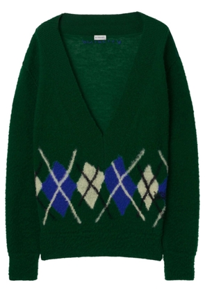 Burberry argyle-knit wool jumper - Green