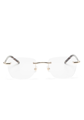 Montblanc rectangle-frame rimless glasses - Brown