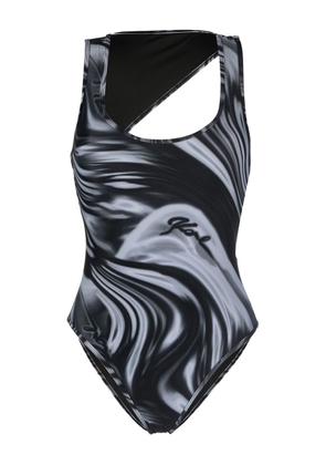 Karl Lagerfeld cut-out detail one-piece swimsuit - Black