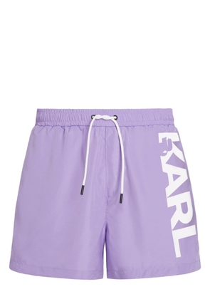 Karl Lagerfeld logo-print swim shorts - Purple