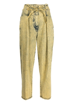 3.1 Phillip Lim dyed cropped pleated jeans - Yellow