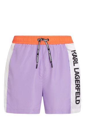 Karl Lagerfeld colour-block swim shorts - Purple