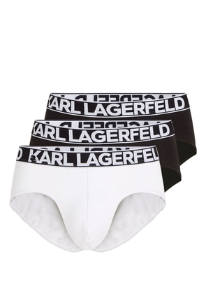 Karl Lagerfeld logo-waistband briefs (set of three) - Black