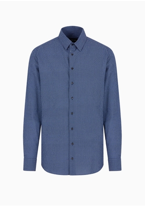 OFFICIAL STORE Regular-fit Cotton-seersucker Shirt With A Geometric Motif