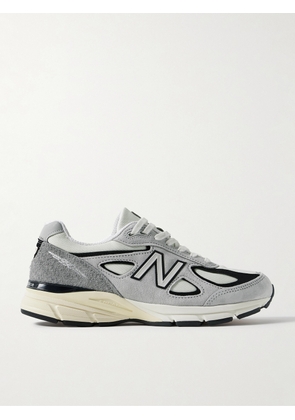 New Balance - 990v4 Leather-Trimmed Suede and Mesh Sneakers - Men - Gray - UK 7