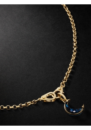 Foundrae - Crescent Gold Topaz Pendant Necklace - Men - Blue