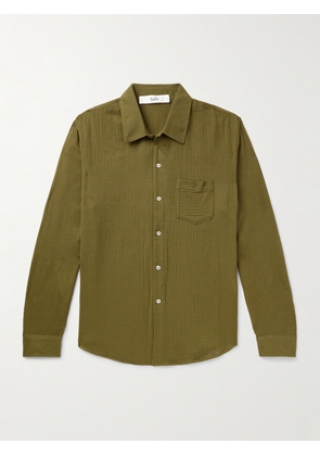 Séfr - Leo Textured-Cotton Voile Shirt - Men - Green - S