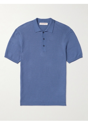 Orlebar Brown - Maranon Perforated Cotton Polo Shirt - Men - Blue - S