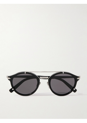Dior Eyewear - Blacksuit R7U Acetate and Silver-Tone Round-Frame Sunglasses - Men - Black
