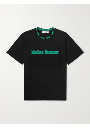 Wales Bonner - Logo-Appliquéd Organic Cotton-Jersey T-Shirt - Men - Black - XS