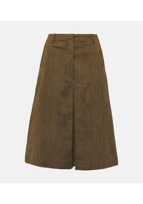 Dries Van Noten Cotton and silk-blend midi skirt