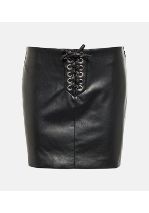 Rotate Lace-up faux leather miniskirt