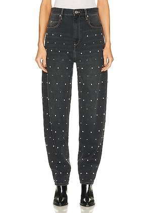 Isabel Marant Etoile Corsy Studded Pant in Faded Black - Black. Size 34 (also in ).