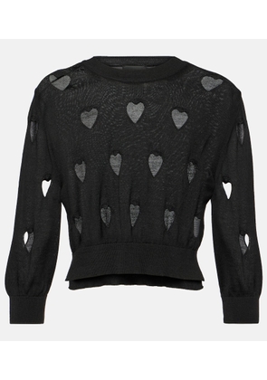 Simone Rocha Love Heart cutout wool and silk sweater