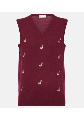 Tory Sport Embroidered cashmere sweater vest