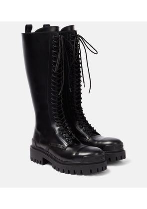 Balenciaga Strike leather lace-up boots
