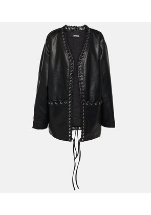 Rotate Lace-up faux leather jacket