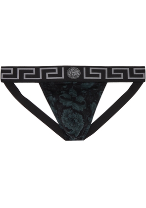 Versace Underwear Black Barocco Jockstrap
