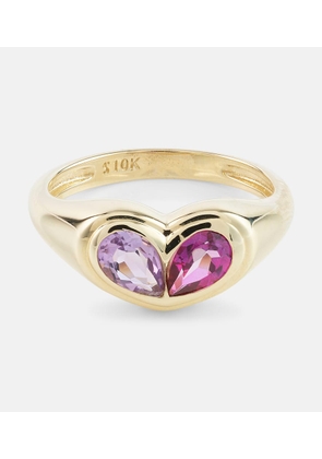 Stone and Strand Lavender Haze 10kt gold ring with amethyst and topaz