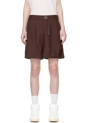 Jil Sander Burgundy & Brown Oversized Reversible Shorts