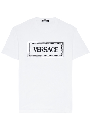 Versace Logo-embroidered Cotton T-shirt - White