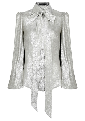The Vampire's Wife The Silencio Wool-blend Lamé Blouse - Silver - 10 (UK10 / S)