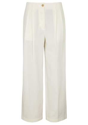 Totême Wide-leg Twill Trousers - White - 38 (UK10 / S)