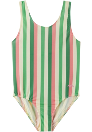 maed for mini Kids Green & Pink Hippy Honey Bee Swimsuit