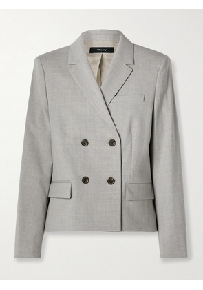 Theory - Double-breasted Wool-blend Blazer - Gray - US0,US2,US4,US6,US8,US10,US12