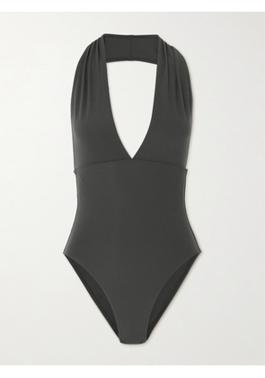 TOTEME - Recycled Halterneck Swimsuit - Gray - xx small,x small,small,medium,large,x large