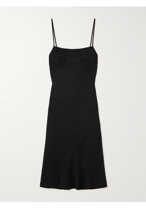 Jil Sander - Satin And Lace Midi Dress - Black - FR34,FR36,FR38,FR40,FR42,FR44