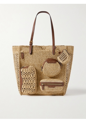 Anya Hindmarch - Holiday Leather-trimmed Raffia Tote - Neutrals - One size