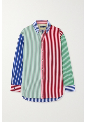 Polo Ralph Lauren - Patchwork Striped Cotton-poplin Shirt - Blue - US0,US2,US4,US6,US8,US10,US12,US14,US16