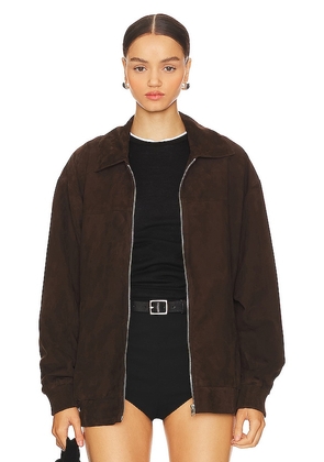 LAMARQUE Caden Bomber Jacket in Chocolate. Size XS-S.