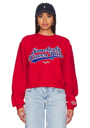 The Mayfair Group Somebody Loves You Sweatshirt in Red. Size M/L, S/M, XS.