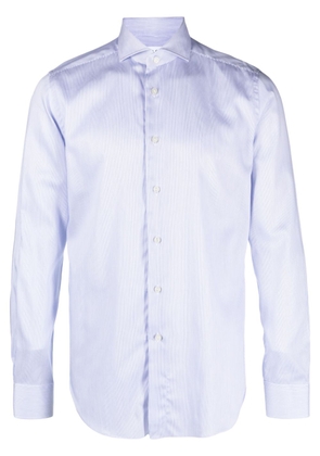 Xacus spread-collar cotton shirt - Blue
