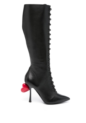 Moschino Sweet Heart 105mm leather boots - Black