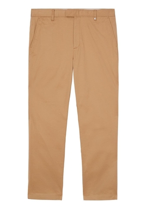 Burberry embroidered-logo tailored trousers - Brown