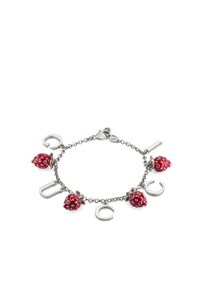 Gucci strawberry charm link bracelet - Silver