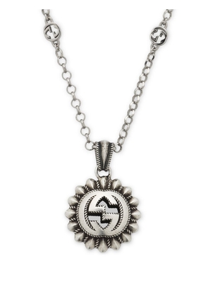 Gucci sterling silver Interlocking G pendant necklace