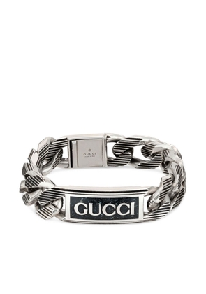 Gucci logo plaque link bracelet - Silver