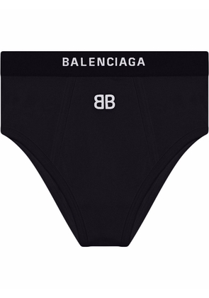 Balenciaga logo-embroidered sports briefs - Black