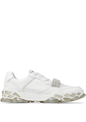 Jimmy Choo Diamond X crystal-embellished sneakers - White