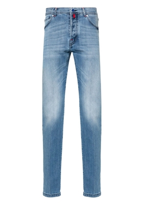 Kiton slim-fit faded jeans - Blue