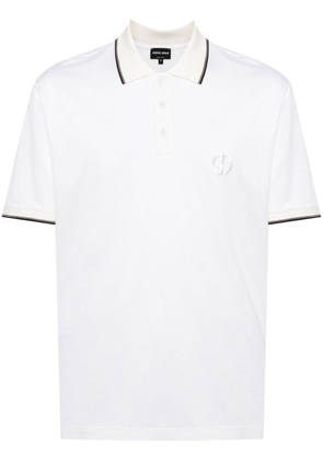 Giorgio Armani logo-embroidered polo shirt - White