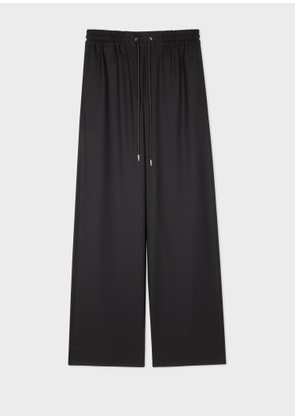 Paul Smith A Suit To Travel In - Women's Black Drawstring Wide Leg Trousers