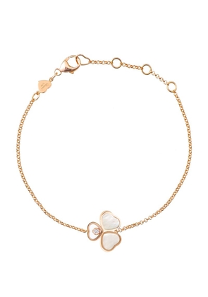 Chopard Rose Gold, Diamond And Mother-Of-Pearl Happy Hearts Bracelet