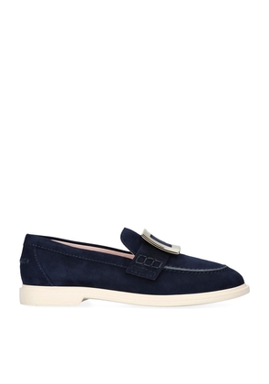 Roger Vivier Suede Buckle-Detail Loafers