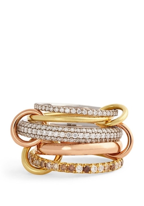 Spinelli Kilcollin Mixed Gold And Diamond Leo Ring
